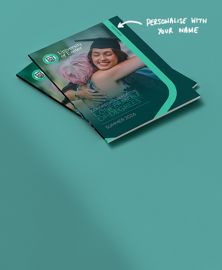 A beautiful graduation brochure with a personalised message or name on the cover.